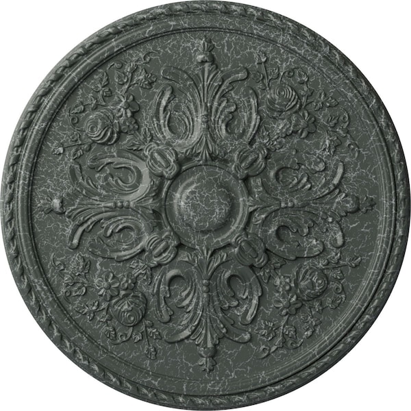 Ekena Millwork Bradford Ceiling Medallion (Fits Canopies up to 6 5/8"), 32 5/8"OD x 2"P, Athenian Green Crackle CM32BRAGC - main